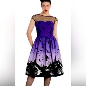 Hell Bunny Fit and Flare Vintage Style Haunted House Dress